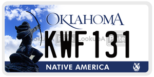 KWF131  license plate in OK