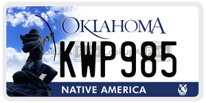 KWP985  license plate in OK