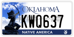 KWQ637  license plate in OK