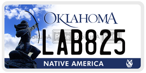 LAB825  license plate in OK
