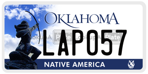 LAP057  license plate in OK