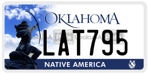 LAT795  license plate in OK