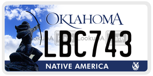 LBC743  license plate in OK