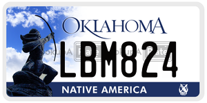 LBM824 license plate in Oklahoma