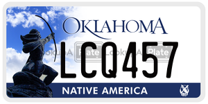 LCQ457  license plate in OK