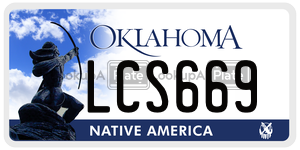 LCS669 license plate in Oklahoma