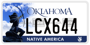 LCX644 license plate in Oklahoma