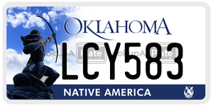 LCY583  license plate in OK