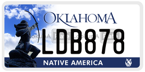 LDB878  license plate in OK