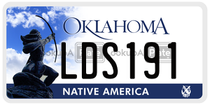 LDS191  license plate in OK