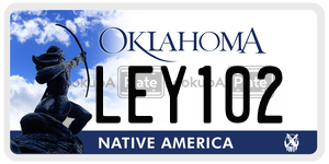 LEY102  license plate in OK