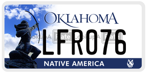 LFR076 license plate in Oklahoma