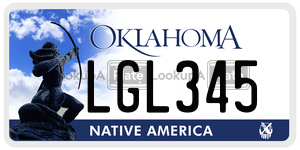LGL345  license plate in OK