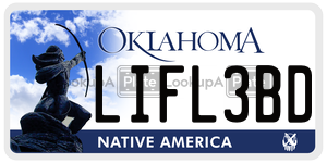 LIFL3BD  license plate in OK