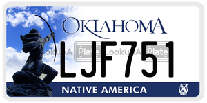LJF751  license plate in OK