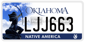 LJJ663  license plate in OK