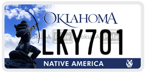 LKY701  license plate in OK