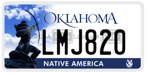 LMJ820  license plate in OK