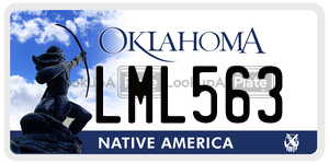 LML563  license plate in OK