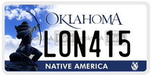 LON415  license plate in OK