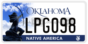 LPG098  license plate in OK