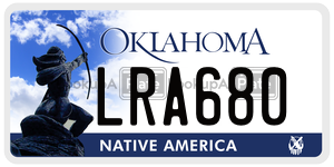LRA680  license plate in OK