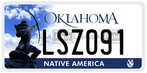 LSZ091  license plate in OK