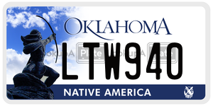 LTW940  license plate in OK