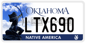 LTX690  license plate in OK