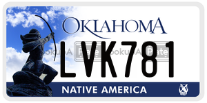 LVK781 license plate in Oklahoma