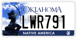 LWR791  license plate in OK