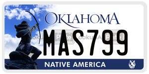 MAS799  license plate in OK