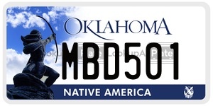 MBD501  license plate in OK