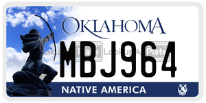 MBJ964  license plate in OK