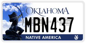 MBN437  license plate in OK