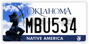 MBU534  license plate in OK