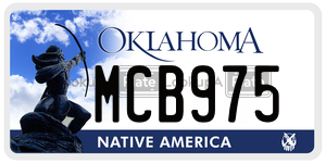 MCB975  license plate in OK