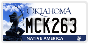 MCK263  license plate in OK