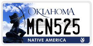 MCN525  license plate in OK