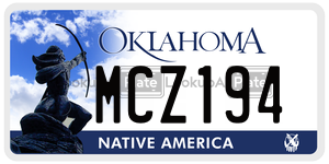 MCZ194  license plate in OK