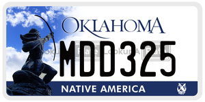 MDD325  license plate in OK