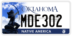 MDE302  license plate in OK