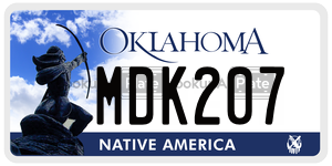 MDK207  license plate in OK