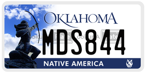 MDS844 license plate in Oklahoma