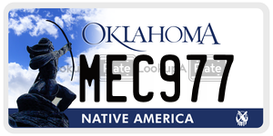 MEC977  license plate in OK