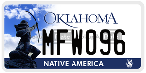 MFW096  license plate in OK