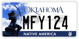 MFY124  license plate in OK