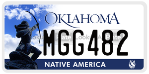 MGG482  license plate in OK