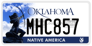 MHC857 license plate in Oklahoma