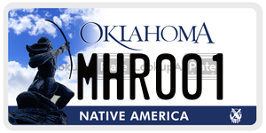 MHR001 license plate in Oklahoma
